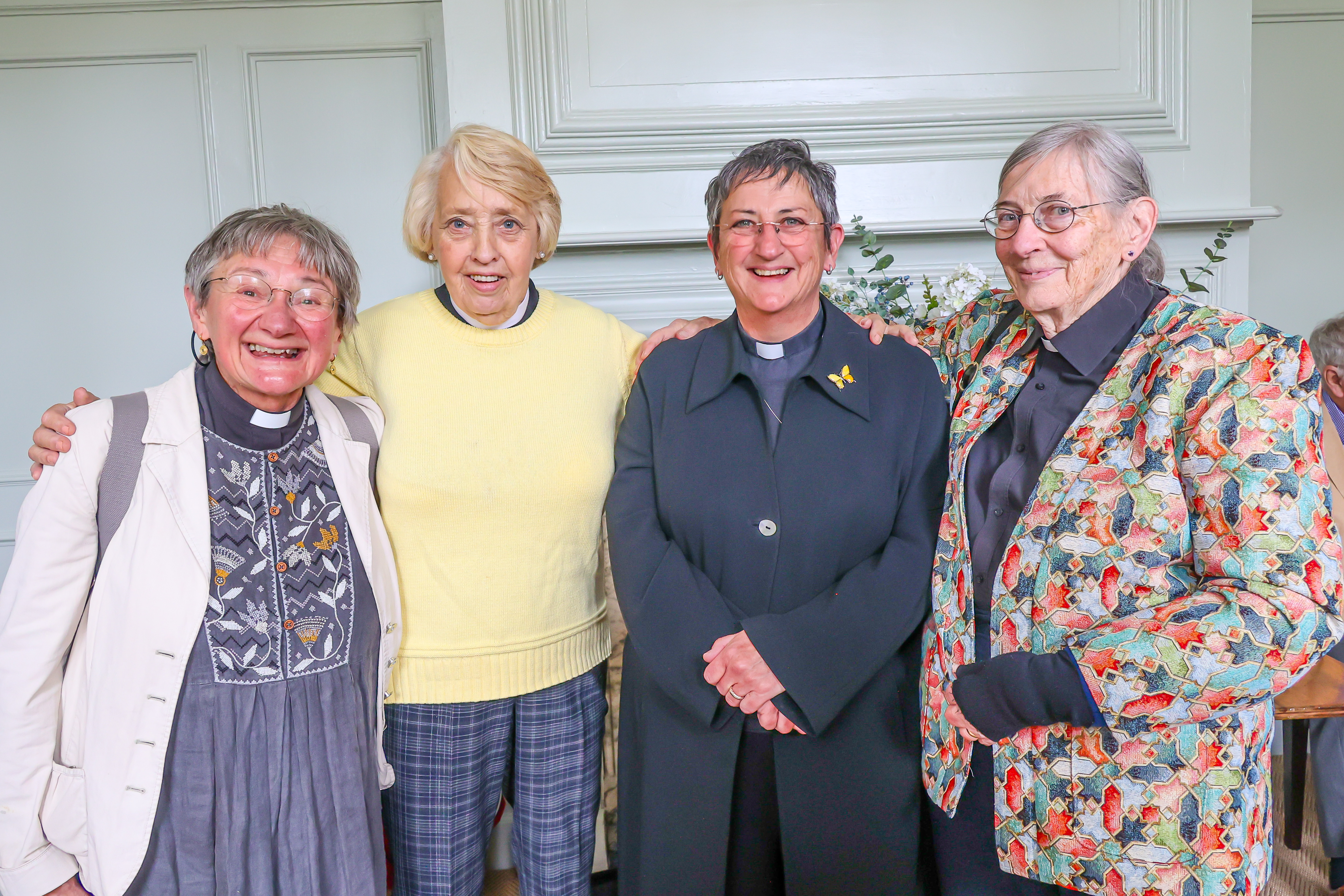 Four women clergy who were ordained in Salisbury Cathedral in 1994